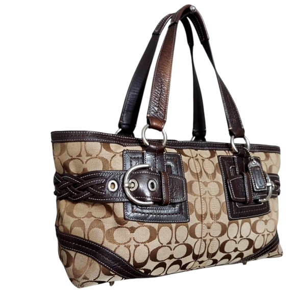 Coach Y2K Vintage Soho Signature Jacquard & Leather Shoulder Tote - Picture 7 of 12